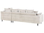 Corner Sofa LUNNER Corduroy Beige 4 Seater Left Hand