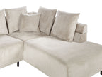 Corner Sofa LUNNER Corduroy Beige 4 Seater Left Hand