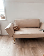 Sofa Bed SAARELA Fabric Beige 2 Seater