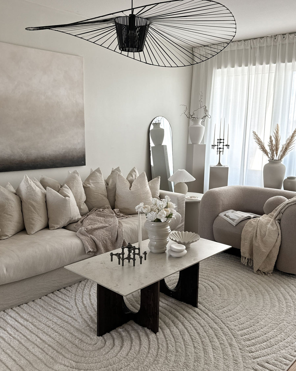 3 Seater Sofa White GLORVIKA II