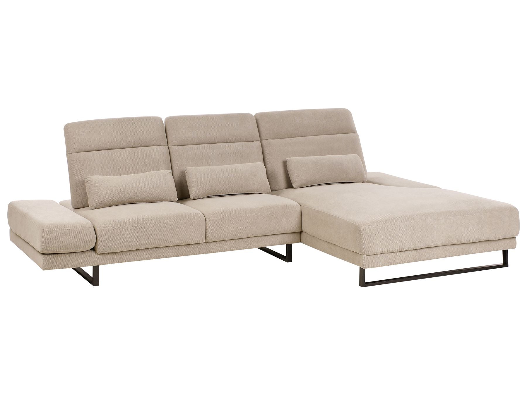 Corner Sofa IKAST  Fabric Taupe 4 Seater Left Hand