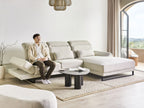 Corner Sofa IKAST  Fabric Light Beige 4 Seater Left Hand