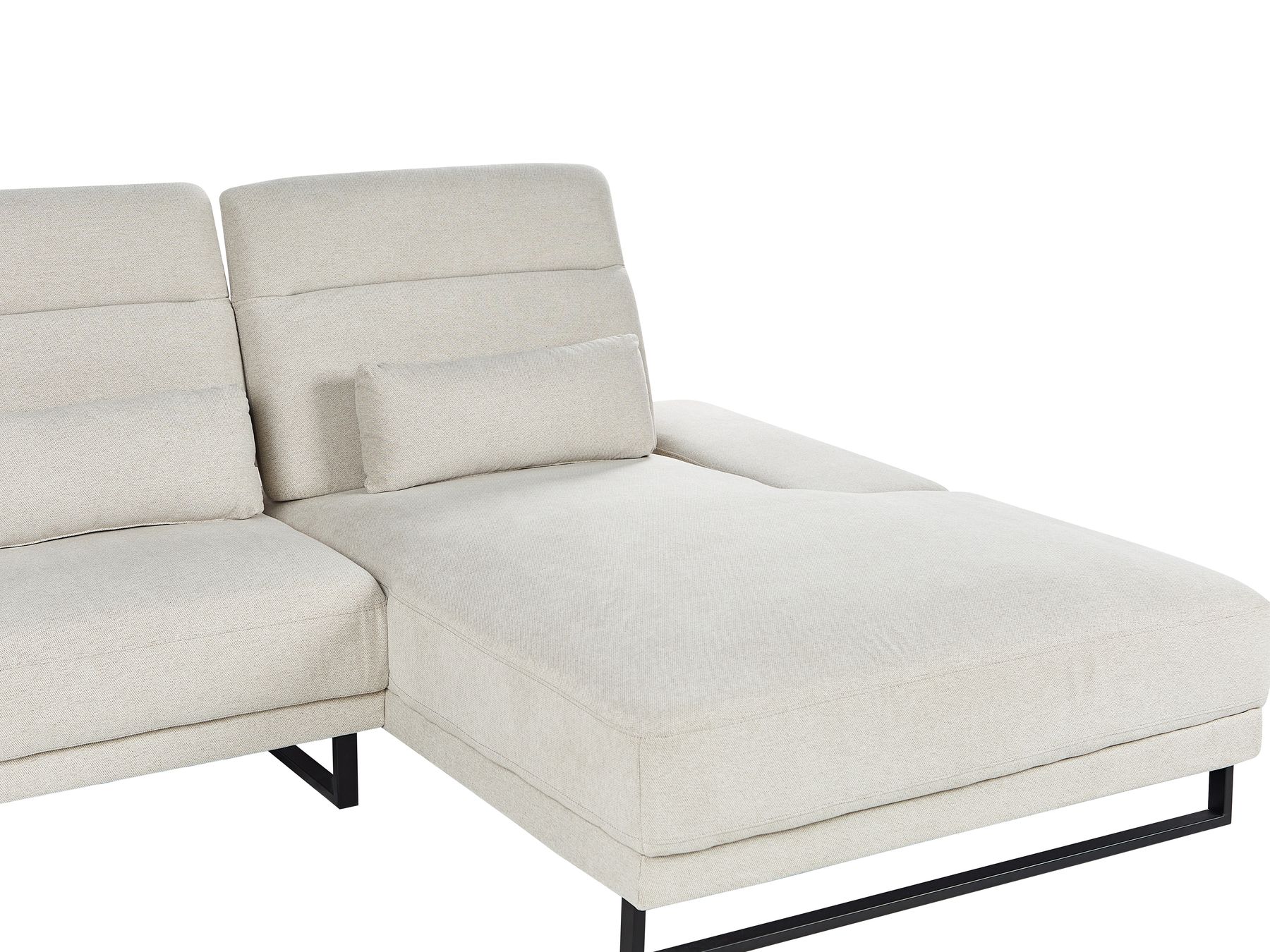 Corner Sofa IKAST  Fabric Light Beige 4 Seater Left Hand