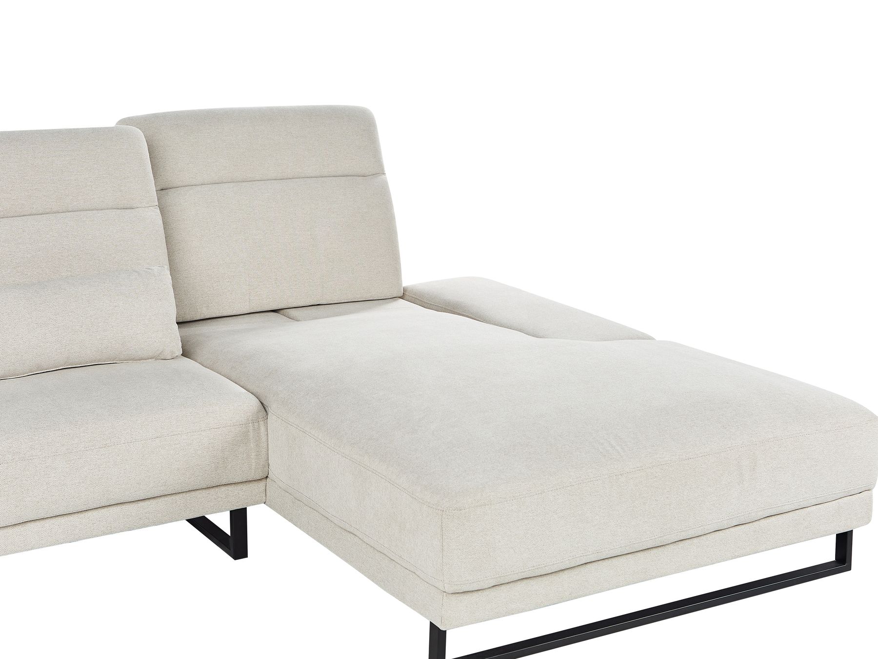 Corner Sofa IKAST  Fabric Light Beige 4 Seater Left Hand