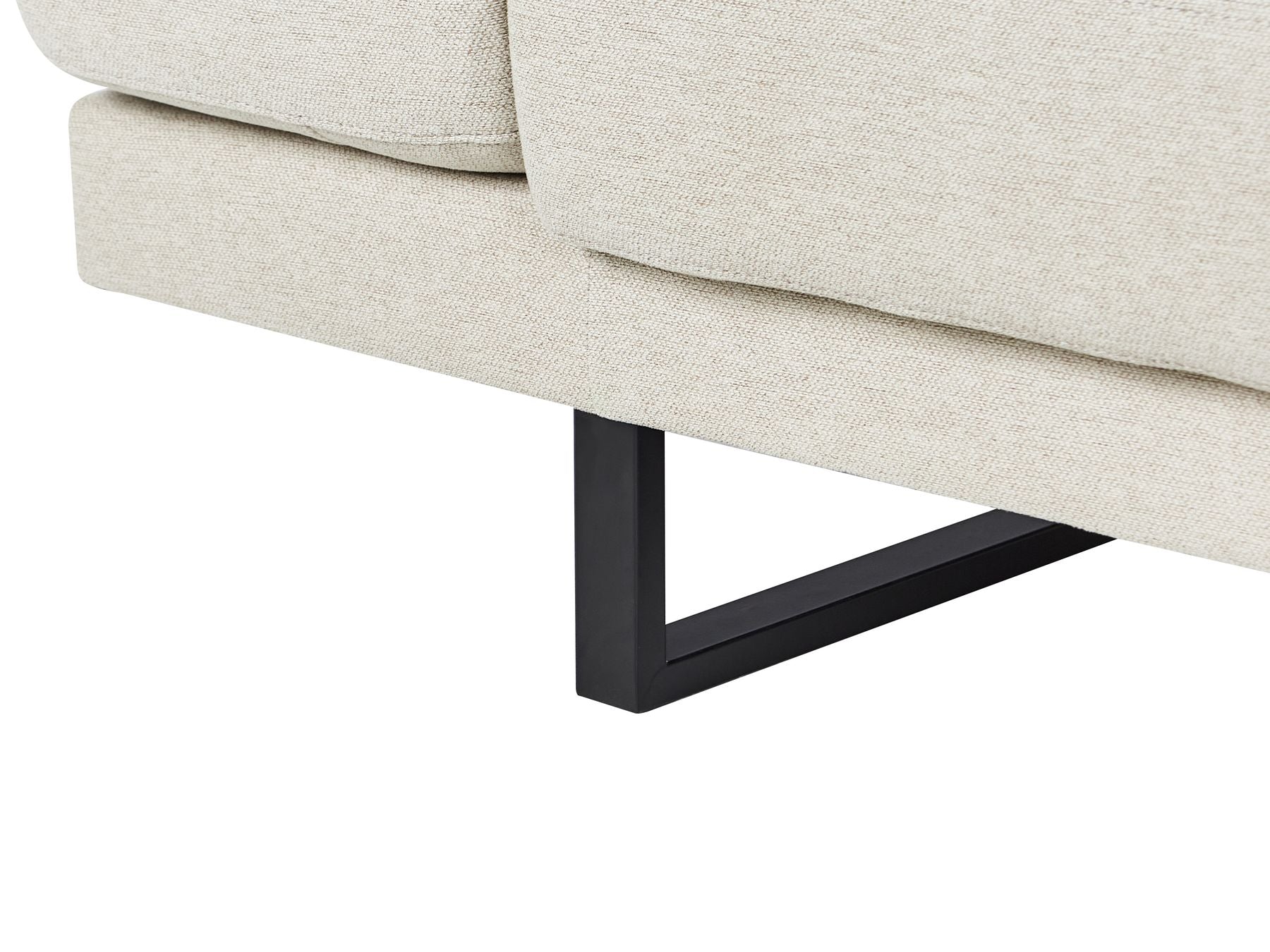 Corner Sofa IKAST  Fabric Light Beige 4 Seater Left Hand
