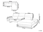 Corner Sofa IKAST  Fabric Light Beige 4 Seater Left Hand