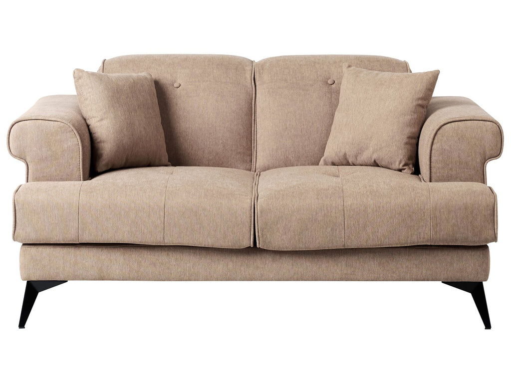 2 Seater Fabric Sofa Light Brown SKIVE