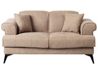 2 Seater Fabric Sofa Light Brown SKIVE