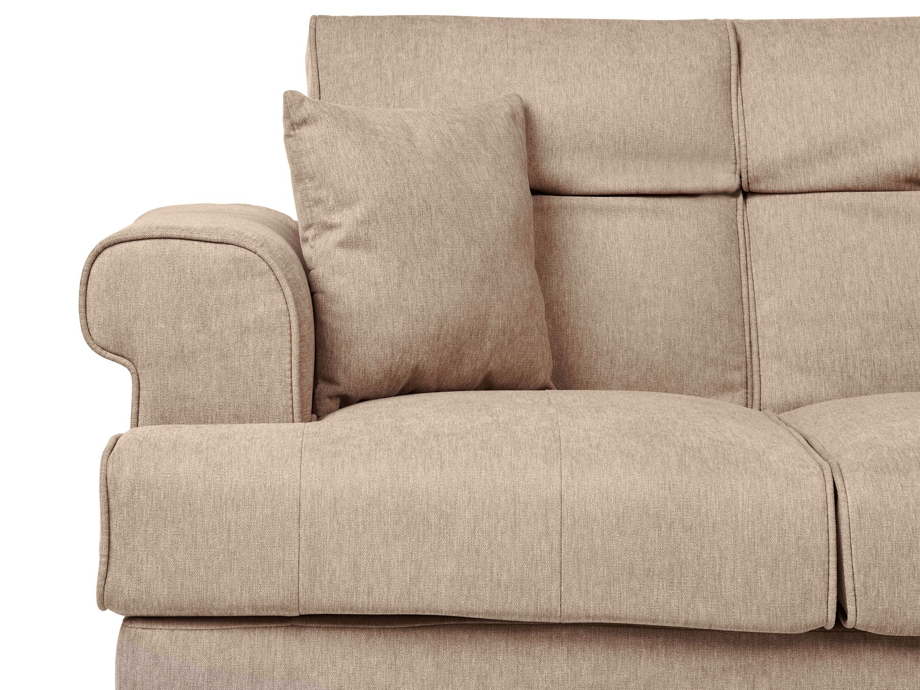 2 Seater Fabric Sofa Light Brown SKIVE