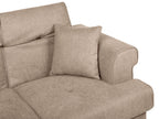 2 Seater Fabric Sofa Light Brown SKIVE