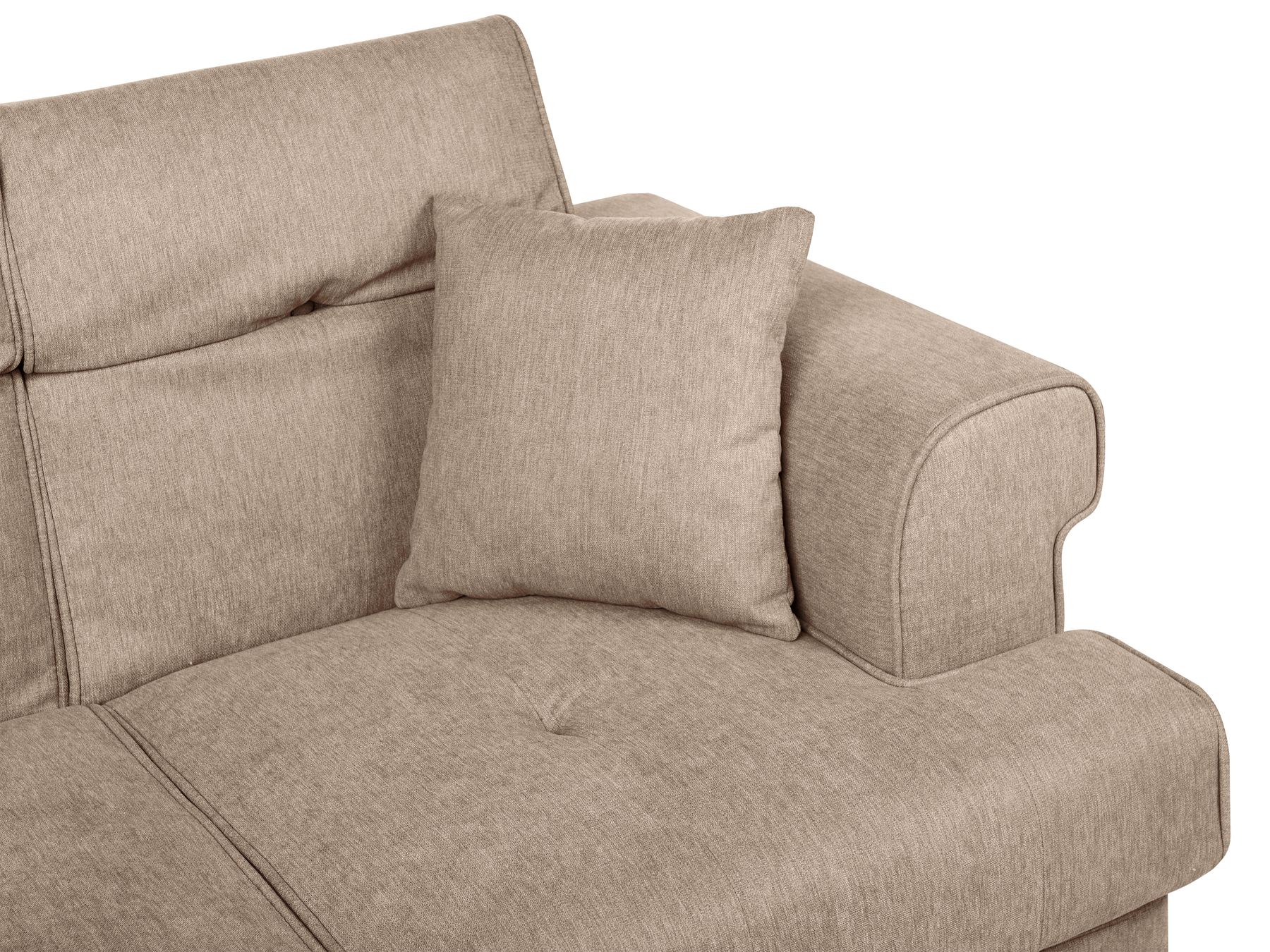 2 Seater Fabric Sofa Light Brown SKIVE