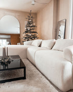 Right Hand Boucle Corner Sofa White SVANSELE
