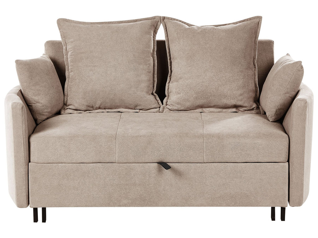 Sofa Bed HOVIN Fabric Taupe 2 Seater