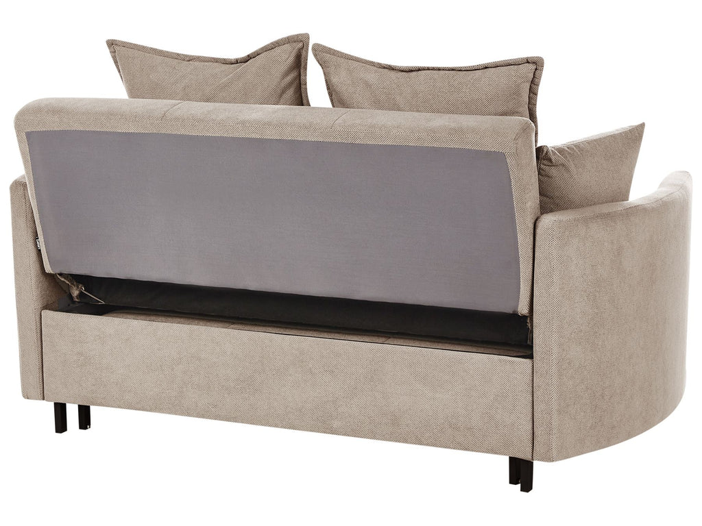Sofa Bed HOVIN Fabric Taupe 2 Seater
