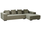 Corner Sofa LUNGO Corduroy Green 4 Seater Left Hand