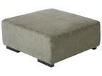 Corner Sofa LUNGO Corduroy Green with Ottoman 4 Seater Left Hand