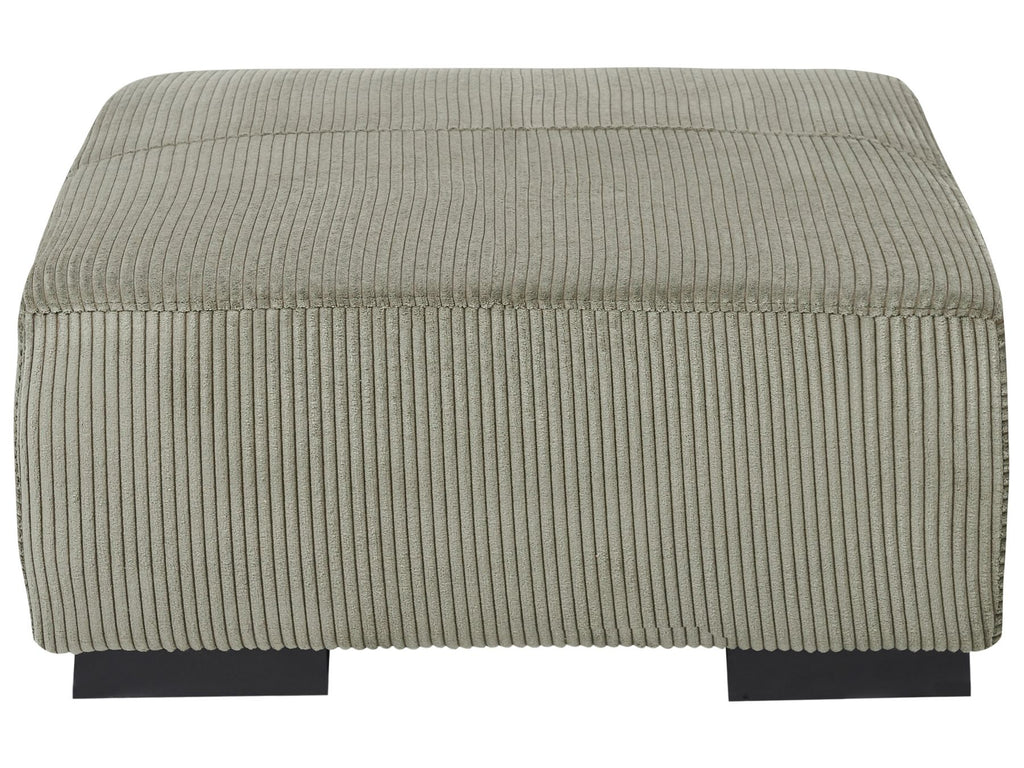 Corner Sofa LUNGO Corduroy Green with Ottoman 4 Seater Left Hand