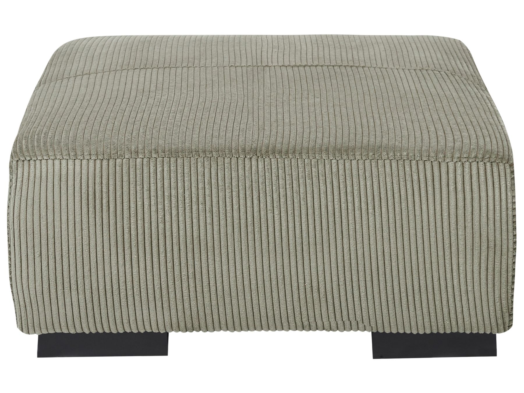 Corner Sofa LUNGO Corduroy Green with Ottoman 4 Seater Left Hand