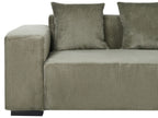 Corner Sofa LUNGO Corduroy Green 4 Seater Left Hand