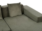 Corner Sofa LUNGO Corduroy Green 4 Seater Left Hand