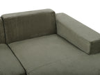 Corner Sofa LUNGO Corduroy Green 4 Seater Left Hand