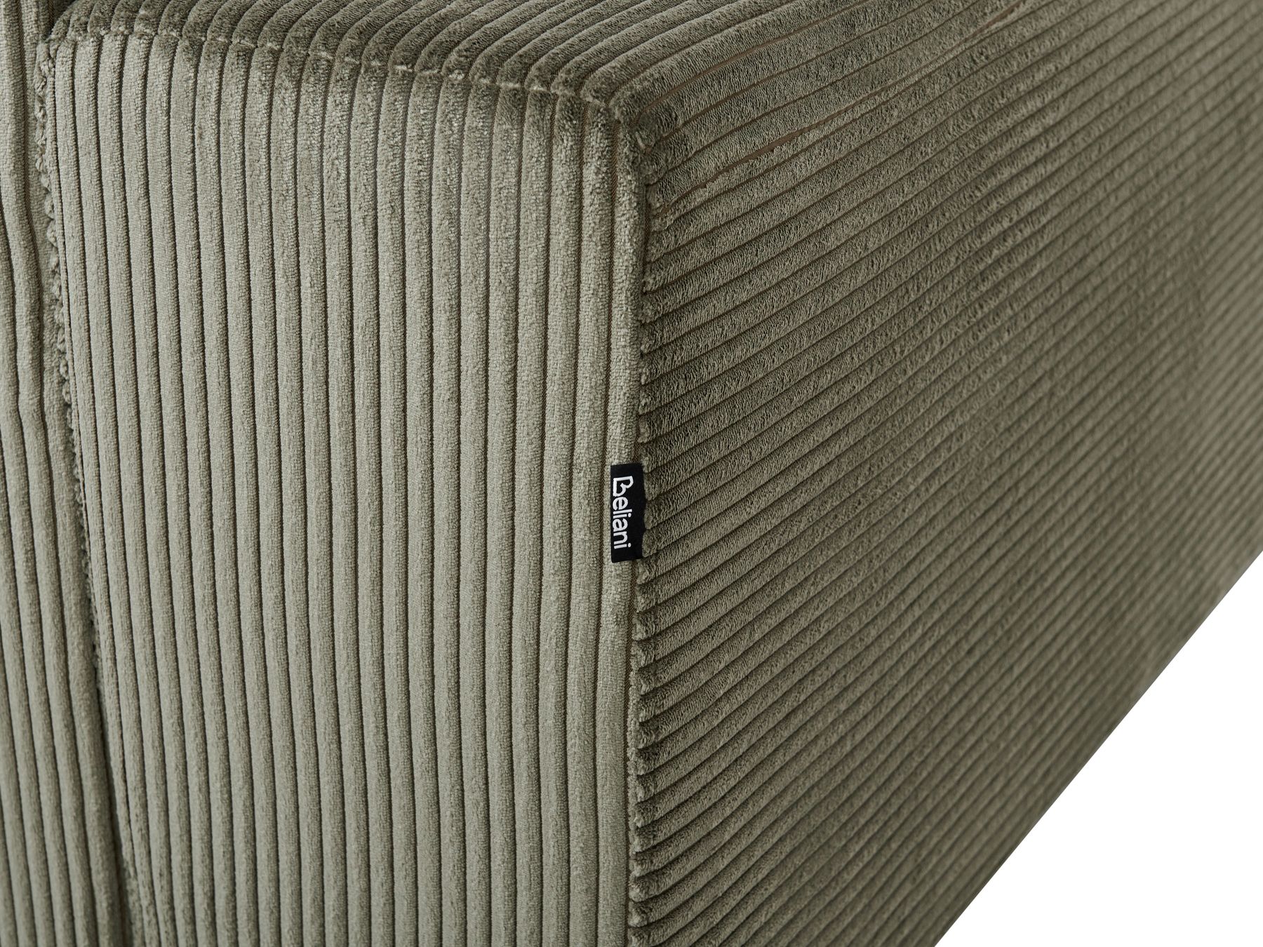 Corner Sofa LUNGO Corduroy Green 4 Seater Left Hand