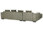 Corner Sofa LUNGO Corduroy Green 4 Seater Right Hand