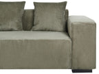 Corner Sofa LUNGO Corduroy Green 4 Seater Right Hand