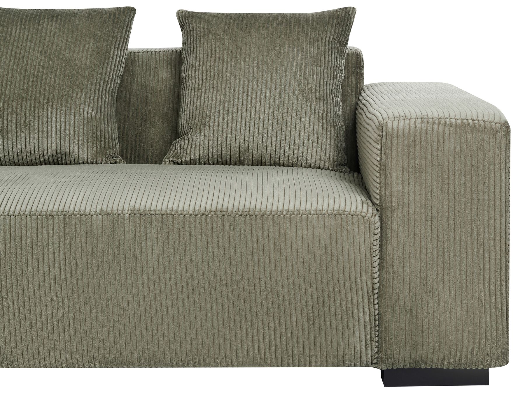 Corner Sofa LUNGO Corduroy Green 4 Seater Right Hand