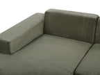 Corner Sofa LUNGO Corduroy Green 4 Seater Right Hand