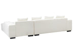 Corner Sofa LUNGO Boucle White 4 Seater Left Hand