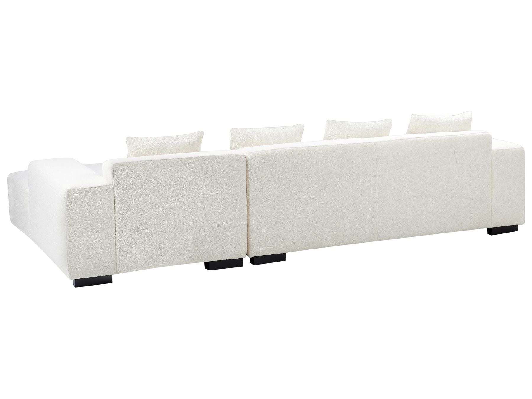 Corner Sofa LUNGO Boucle White 4 Seater Left Hand