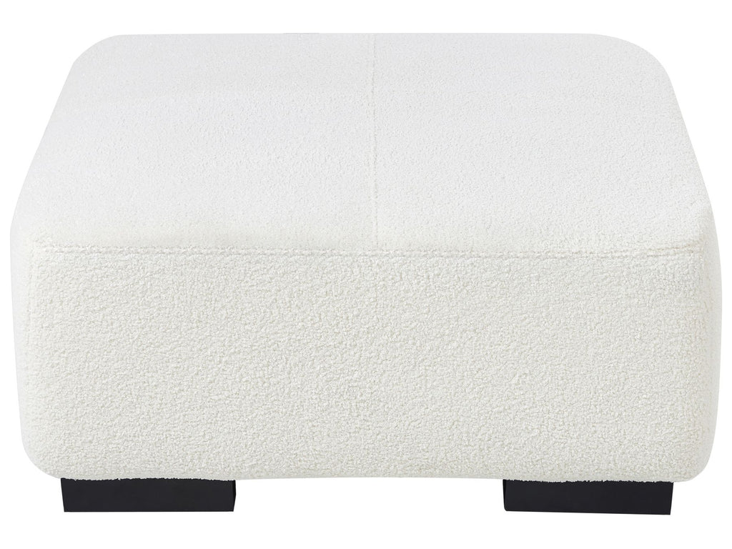 Corner Sofa LUNGO Boucle White with Ottoman 4 Seater Left Hand