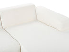 Corner Sofa LUNGO Boucle White with Ottoman 4 Seater Left Hand