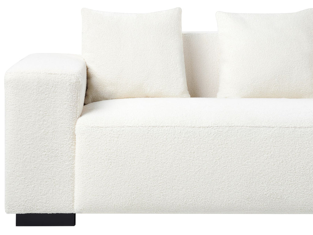 Corner Sofa LUNGO Boucle White 4 Seater Left Hand