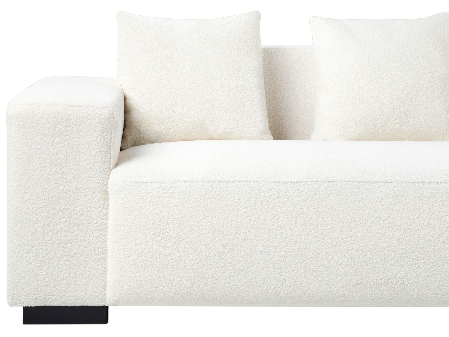 Corner Sofa LUNGO Boucle White 4 Seater Left Hand