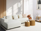 Corner Sofa LUNGO Boucle White 4 Seater Right Hand