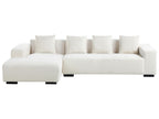 Corner Sofa LUNGO Boucle White 4 Seater Right Hand