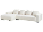 Corner Sofa LUNGO Boucle White 4 Seater Right Hand