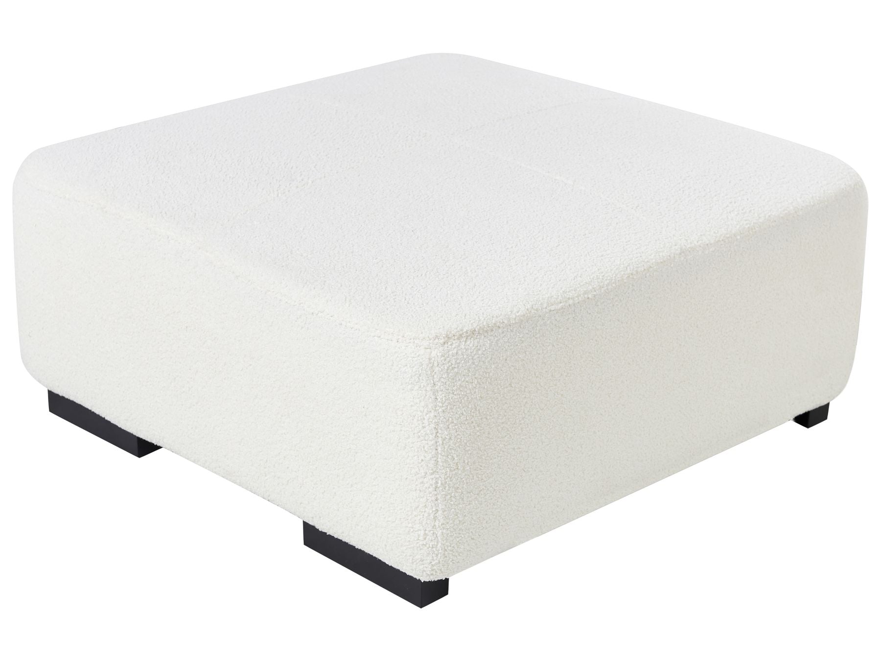 Corner Sofa LUNGO Boucle White with Ottoman 4 Seater Right Hand