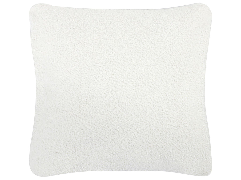 Corner Sofa LUNGO Boucle White with Ottoman 4 Seater Right Hand