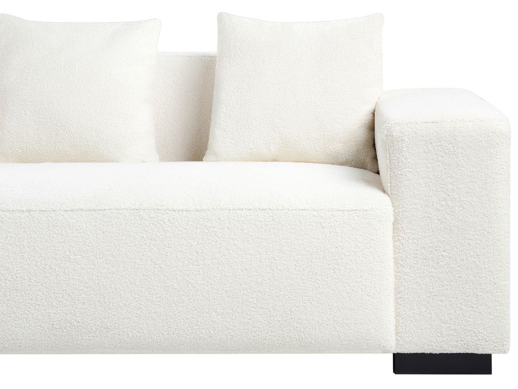 Corner Sofa LUNGO Boucle White with Ottoman 4 Seater Right Hand