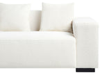 Corner Sofa LUNGO Boucle White with Ottoman 4 Seater Right Hand