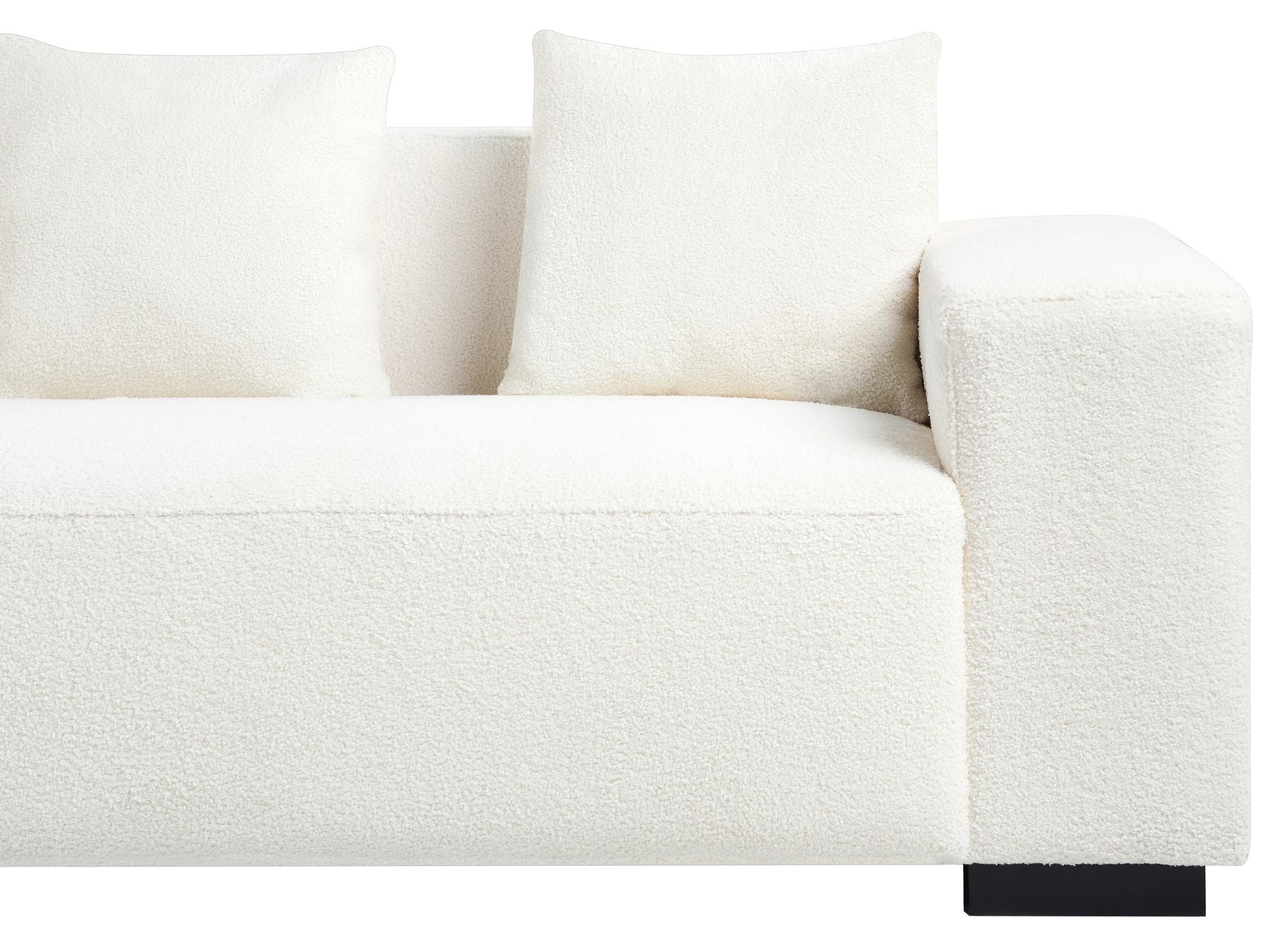 Corner Sofa LUNGO Boucle White with Ottoman 4 Seater Right Hand