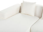 Corner Sofa LUNGO Boucle White with Ottoman 4 Seater Right Hand