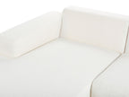 Corner Sofa LUNGO Boucle White with Ottoman 4 Seater Right Hand