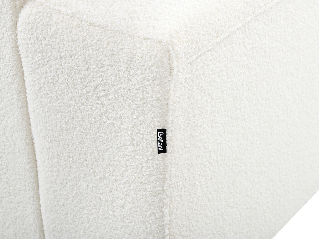 Corner Sofa LUNGO Boucle White with Ottoman 4 Seater Right Hand