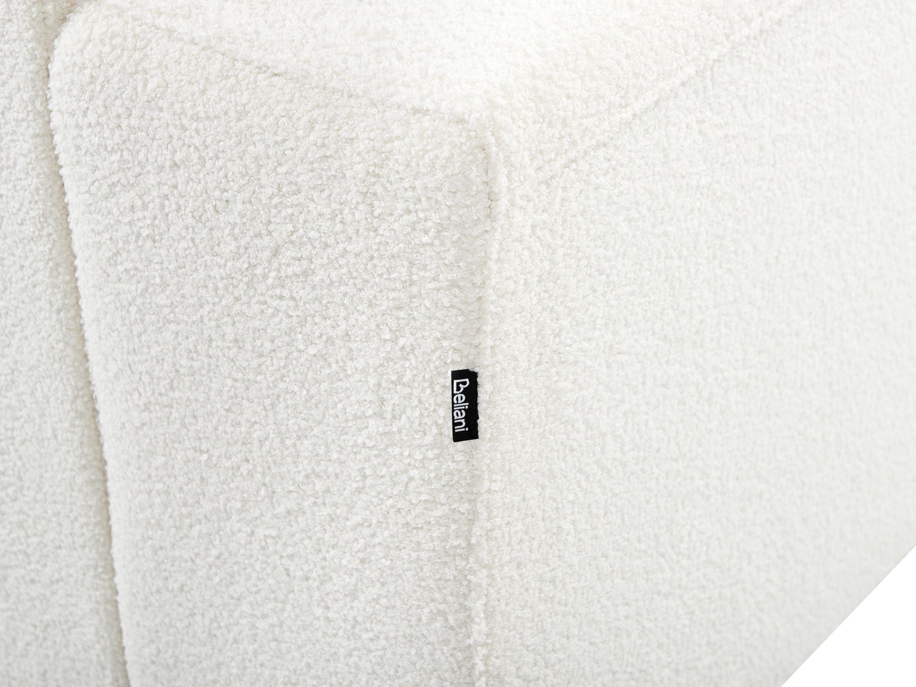 Corner Sofa LUNGO Boucle White with Ottoman 4 Seater Right Hand