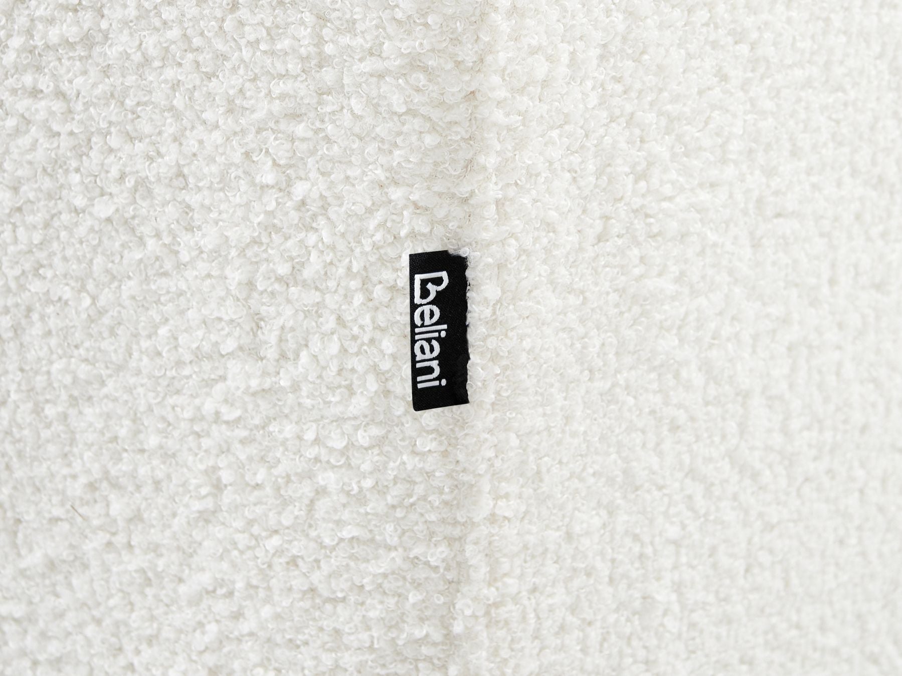 Corner Sofa LUNGO Boucle White with Ottoman 4 Seater Right Hand