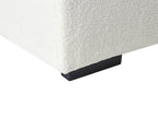 Corner Sofa LUNGO Boucle White with Ottoman 4 Seater Right Hand
